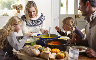 Family eating together