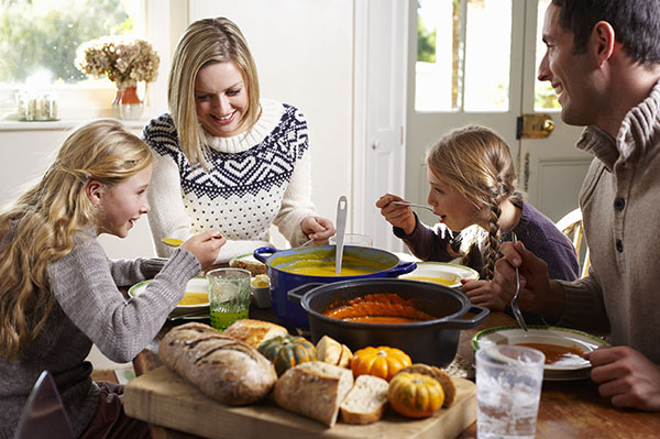 Family eating together