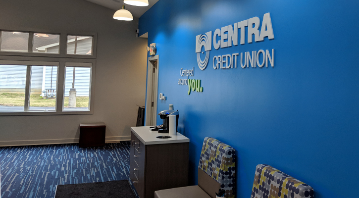 Interior view of new Centra Salem Indiana branch