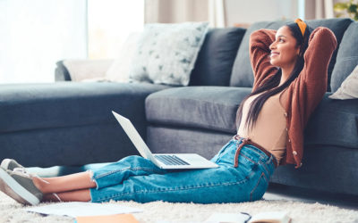 Happy woman relaxing