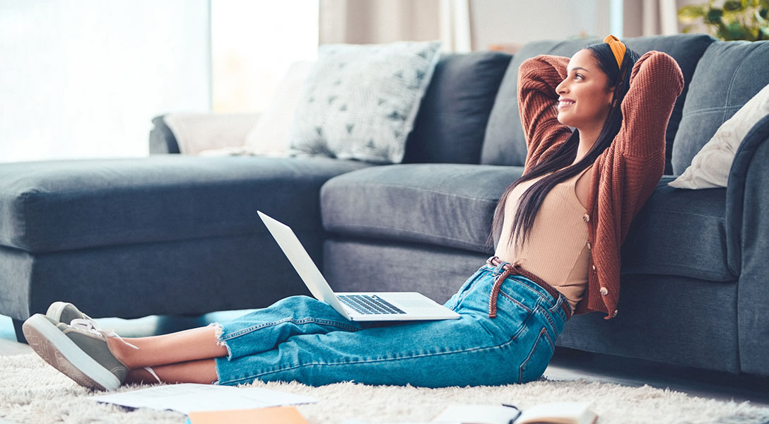 Happy woman relaxing